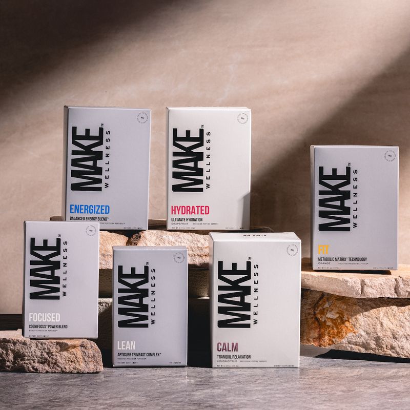 Peak Performance Collection, all 6 Make Wellness peptide products